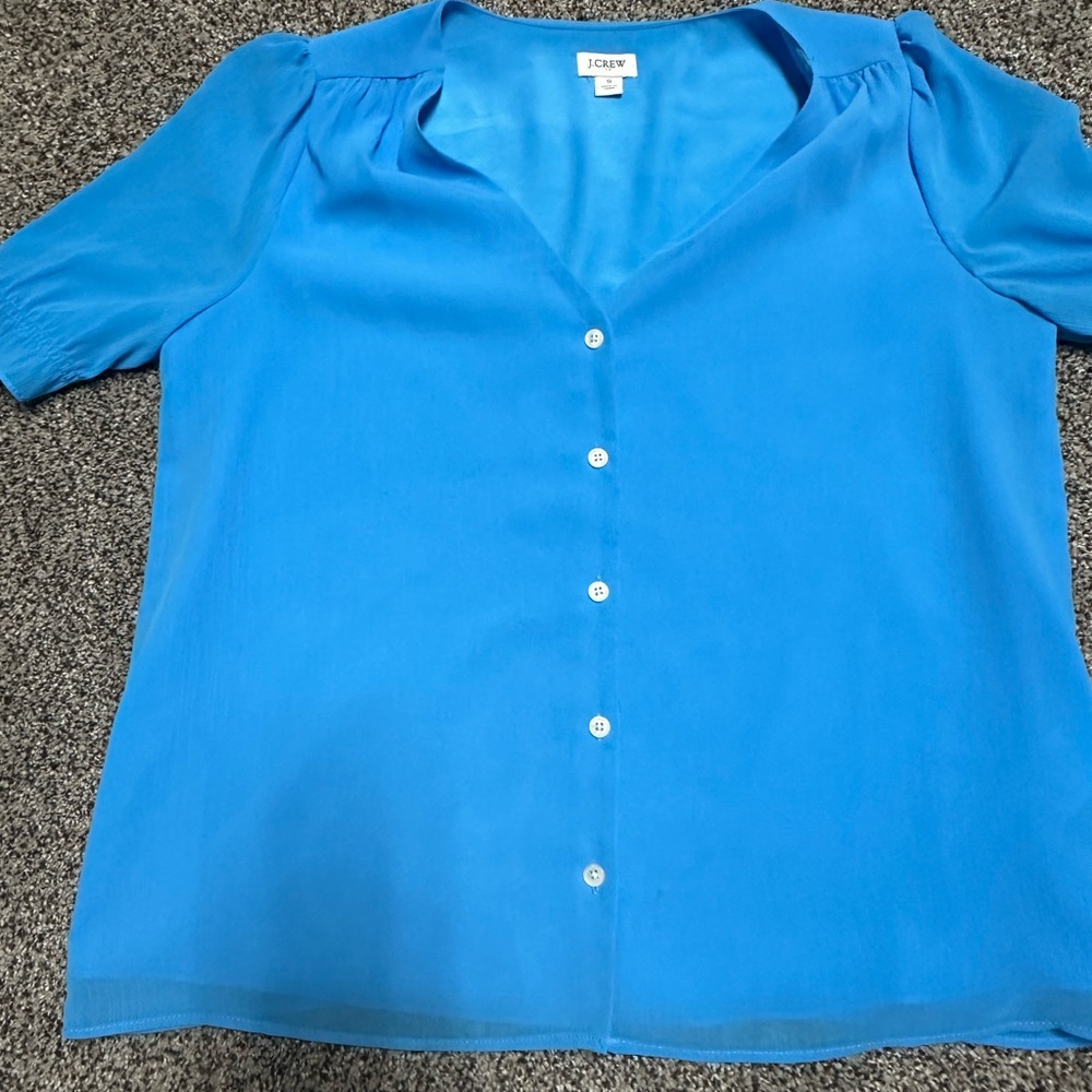 J. Crew Blue Button-Up Top